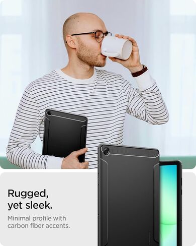 Spigen Rugged Armor Designed for Galaxy Tab A11 Plus Case (2025) - Matte Black in Saudi Arabia