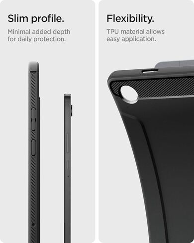 Spigen Rugged Armor Designed for Galaxy Tab A11 Plus Case (2025) - Matte Black in Saudi Arabia