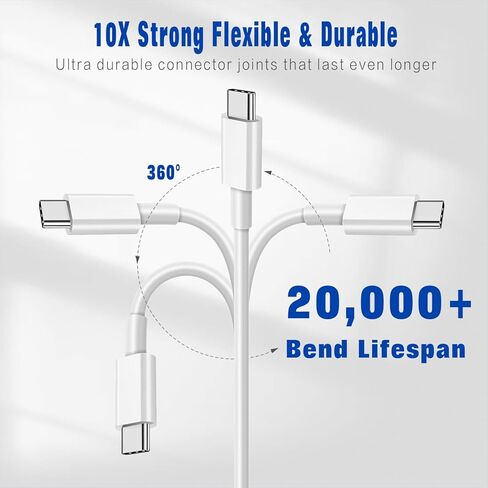 2 Pack USB C to USB C Cable,3FT Type C to Type C Cord for Apple,60W Fast Charging Cable for iPhone 16 15 Pro Plus Pro Max,for Galaxy S25 S24, for iPad Pro/Air, for MacBook Pro/Air and More in Saudi Arabia