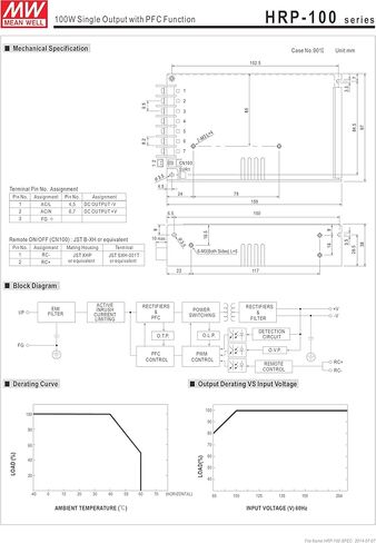 [PowerNex] مخرج فردي جيد HRP-100-24 24V 4.5A 100W مع مزود طاقة بوظيفة PFC in Saudi Arabia