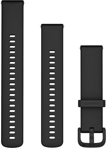 حزام بديل Garmin vivoactive 6 مقاس 20 مم، إصدار سريع، مقاسين متضمنين، سيليكون، ملحق أصلي، أسود in Saudi Arabia