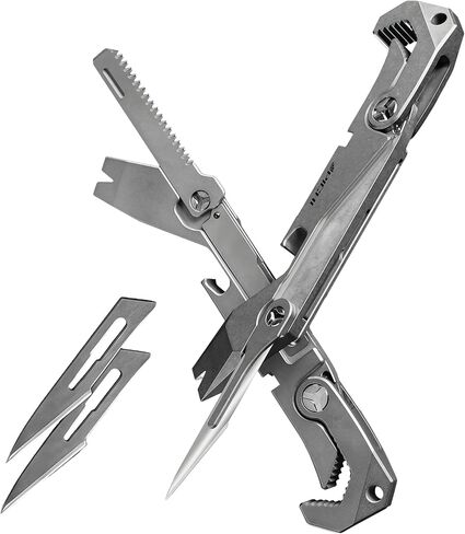 PICHI X2S التيتانيوم Multitool EDC Multitools 6 في واحد جيب وجع قضيب رفع المخل مفك جيب سكين فتاحة زجاجات للتخييم المشي لمسافات طويلة هدية للرجال الأب مع 2 شفرات in Kuwait