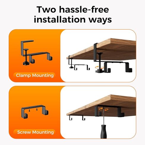 Cable Management Tray Under Desk, 38" No Drill Cable Organizer with Clamp/Screw Mount,Wire Cord Organizer for Table, Cable Tray for Office, Home in Saudi Arabia