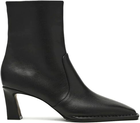 Brown Ankle Boots for Women Leather Square Toe Short Boots Chunky Heel Dressy Chelsea Booties Zipper Comfortable Fall Winter Fashion Booties in Saudi Arabia
