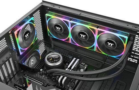 Thermaltake Toughfan EX 140 ARGB Sync; 140mm; 500~2000 RPM; MagForce 2.0; 3.04mm-H2O Static Pressure; Airflow 94.43 CFM; Hydraulic Bearing; 5V 3-Pin Motherboard Sync; 3-Pack; Black; CL-F212-PL14SW-A in Saudi Arabia
