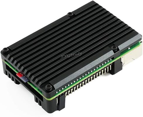 غطاء حماية متين من سبائك الألومنيوم باللون الأسود لجهاز Raspberry Pi 4 Model B مع مراوح تبريد مزدوجة @XYGStudy (PI4-CASE-C) in Kuwait