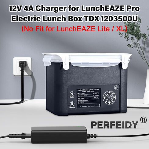 سلك طاقة 12 فولت لصندوق الغداء الكهربائي LunchEAZE Pro TDX 1203500U (غير مناسب لـ LunchEAZE Lite/XL) بطارية 8.4 فولت 8 أمبير، استبدال مصدر طاقة الشاحن المُدرج في قائمة UL in Kuwait