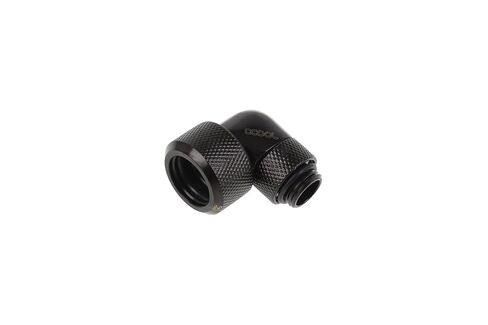 Alphacool Eiszapfen 16mm G1/4 HardTube 90 درجة تركيب ضغط قابل للدوران، أسود عميق in Kuwait
