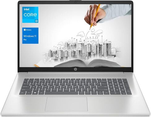 HP 17 Business Laptop, 17.3" HD+ Display, 11th Gen Intel Core i3-1125G4 Processor, 8GB RAM, 256GB SSD, Wi-Fi, HDMI, Webcam, Windows 11 Pro, Silver in Saudi Arabia