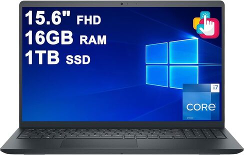 كمبيوتر محمول Dell 15 للأعمال بشاشة لمس FHD مضادة للتوهج مقاس 15.6 بوصة ومعالج Intel 10-core i7-1355U وذاكرة وصول عشوائي سعتها 16 جيجابايت ومحرك أقراص SSD سعة 1 تيرابايت من النوع C وبطارية طويلة الأمد Win11Pro in Kuwait