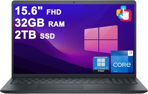 كمبيوتر محمول Dell 15 للأعمال بشاشة لمس FHD مضادة للتوهج مقاس 15.6 بوصة ومعالج Intel 10-core i7-1355U وذاكرة وصول عشوائي سعتها 16 جيجابايت ومحرك أقراص SSD سعة 1 تيرابايت من النوع C وبطارية طويلة الأمد Win11Pro in Kuwait