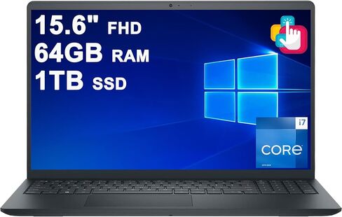 كمبيوتر محمول Dell 15 للأعمال بشاشة لمس FHD مضادة للتوهج مقاس 15.6 بوصة ومعالج Intel 10-core i7-1355U وذاكرة وصول عشوائي سعتها 16 جيجابايت ومحرك أقراص SSD سعة 1 تيرابايت من النوع C وبطارية طويلة الأمد Win11Pro in Kuwait