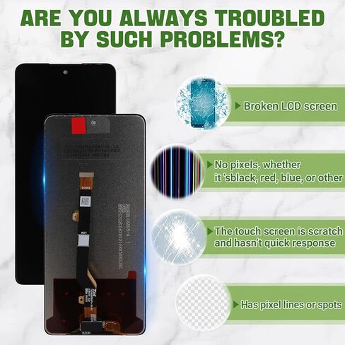 استبدال شاشة LCD جديدة لـ Tecno Spark 20 Pro KJ6 LCD مجموعة محول الأرقام مع مجموعة أدوات إصلاح مطورة - أسود in Kuwait
