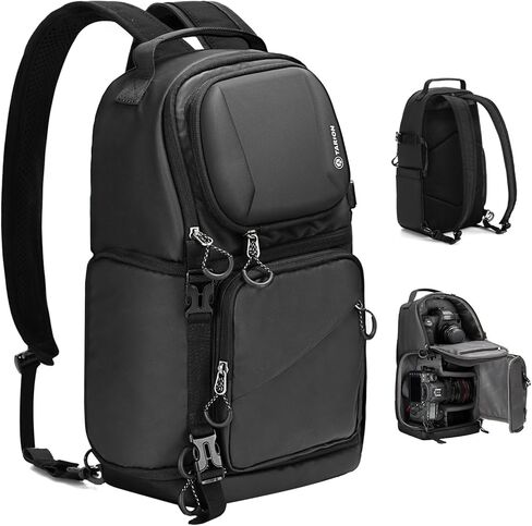 TARION Camera Backpack Waterproof Bag - 12.5L Slim DSLR Backpack with 14'' Laptop Compartment Rain Cover Slim Photography Bag for Men Women Photographers for DSLR SLR Lens Black TRL in Kuwait