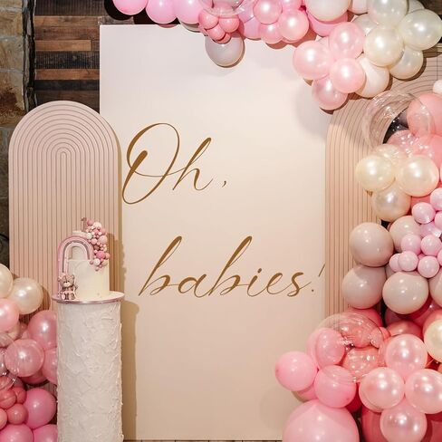 ملصق لافتة Oh Babies لخلفية ذهبية بنية كبيرة، ديكورات حمام أطفال توأم محايدة تكشف عن الجنس، ديكور حمام الطفل حديث الولادة (ملصق Oh Babies) in Kuwait