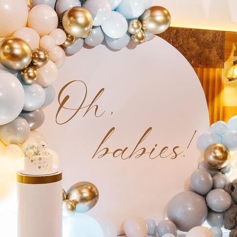 ملصق لافتة Oh Babies لخلفية ذهبية بنية كبيرة، ديكورات حمام أطفال توأم محايدة تكشف عن الجنس، ديكور حمام الطفل حديث الولادة (ملصق Oh Babies) in Kuwait