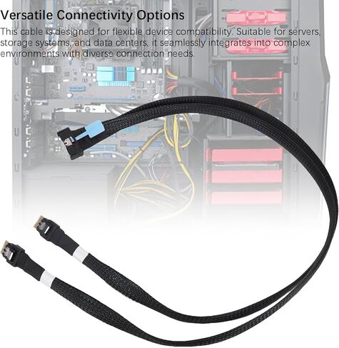 كابل بيانات PCIe IO مزدوج مستقيم، 74Pin إلى 2 SFF8654 38Pin كابل مستقيم مزدوج PCIe عالي السرعة كابل PCIe IO 60 سم لأنظمة تخزين الخوادم in Kuwait