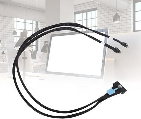 كابل بيانات PCIe IO مزدوج مستقيم، 74Pin إلى 2 SFF8654 38Pin كابل مستقيم مزدوج PCIe عالي السرعة كابل PCIe IO 60 سم لأنظمة تخزين الخوادم in Kuwait