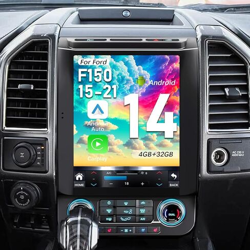 ترقية راديو السيارة لسيارة Ford F150 2015-2021 راديو السيارة Android 14 استبدال ستيريو 13.1 بوصة شاشة تعمل باللمس 8 النواة وحدة المعالجة المركزية Tesla نمط الشاشة العمودية مع Carplay اللاسلكي وAndroid Auto (13.1 بوصة 6 جيجابايت + 64 جيجابايت) in Saudi Arabia