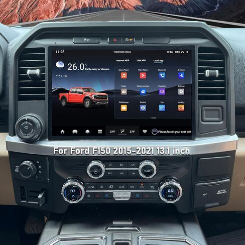 ترقية راديو السيارة لسيارة Ford F150 2015-2021 راديو السيارة Android 14 استبدال ستيريو 13.1 بوصة شاشة تعمل باللمس 8 النواة وحدة المعالجة المركزية Tesla نمط الشاشة العمودية مع Carplay اللاسلكي وAndroid Auto (13.1 بوصة 6 جيجابايت + 64 جيجابايت) in Kuwait