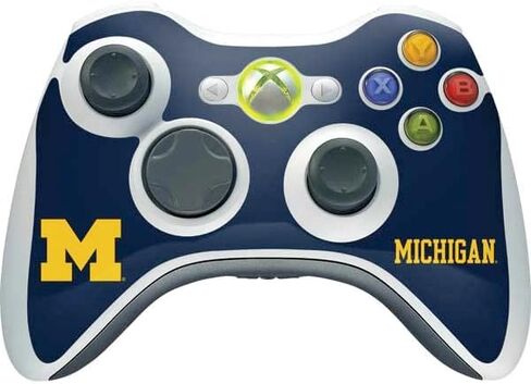 Skinit Decal Gaming Skin Compatible with Xbox 360 Wireless Controller - Officially Licensed College Michigan M Logo Design in Saudi Arabia