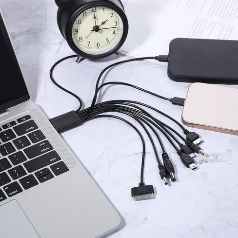 كابلات USB 10 في 1، شاحن هاتف خلوي عالمي إلى متعدد التوصيل، كابل شحن عالمي متعدد سلك شحن مع 10 منافذ للهواتف المحمولة ومكبر صوت MP3 MP4 in Saudi Arabia