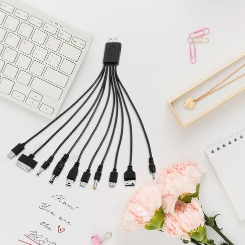كابلات USB 10 في 1، شاحن هاتف خلوي عالمي إلى متعدد التوصيل، كابل شحن عالمي متعدد سلك شحن مع 10 منافذ للهواتف المحمولة ومكبر صوت MP3 MP4 in Saudi Arabia