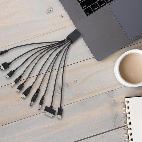 كابلات USB 10 في 1، شاحن هاتف خلوي عالمي إلى متعدد التوصيل، كابل شحن عالمي متعدد سلك شحن مع 10 منافذ للهواتف المحمولة ومكبر صوت MP3 MP4 in Saudi Arabia