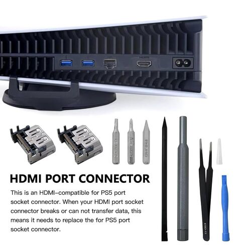 GruDawu 2 Pack Replacement HDMI Port for Sony Playstation 5 PS5 Display Socket Interface Jack Connector Repair Kit/HDMI Port Connector in Saudi Arabia