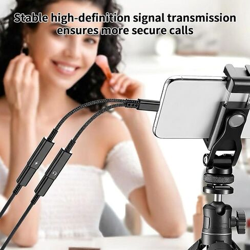 USB C Splitter Type C Y Splitter Cable,Multi-Function Fast Charging & Audio 2-in-1 Cable, Charging, Calls, Wired Controls, and Music Playback. Compatible with Most Type-C Ports. in Saudi Arabia
