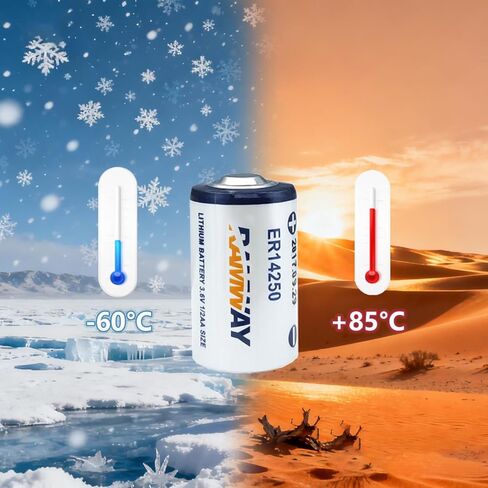 1/2AA LS 14250 ER14250 بطارية ليثيوم 3.6 فولت 1200 مللي أمبير متوافقة مع مراقبة حركة طوق الكلب/نظام أمان المنزل/نظام إنذار (4 عبوات) in Kuwait