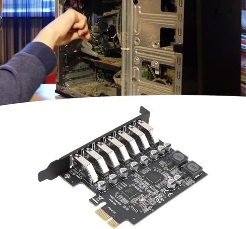 بطاقة توسيع USB 3.2 الجيل 1، بطاقة توسيع شريحة نقل 5 جيجابت في الثانية D720201، بطاقة توسيع PCIE 7 منافذ للتوصيل والتشغيل لـ 10 11 in Kuwait