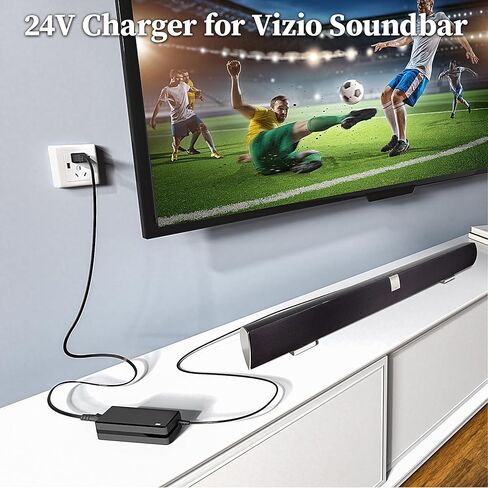 24V Charger for Vizio Soundbar AC Adapter for Vizio VSB200 VSB205 VSB206 VSB207 VSB210 VSB210WS VHT215 VHT510 Soundbar Power Supply Cord P/N for 90012422801 S065BP2400250 SB4021-MA1 Speaker in Saudi Arabia