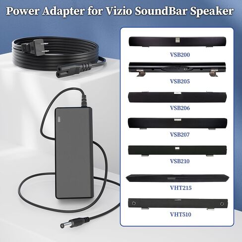 24V Charger for Vizio Soundbar AC Adapter for Vizio VSB200 VSB205 VSB206 VSB207 VSB210 VSB210WS VHT215 VHT510 Soundbar Power Supply Cord P/N for 90012422801 S065BP2400250 SB4021-MA1 Speaker in Saudi Arabia