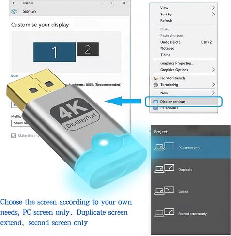 XMSJSIY 4K DP Dummy Plug DisplayPort Display EDID Emulator Headless Ghost with LED Light Virtual Display Adapter Supports 3840x2160@60Hz for Remote PC Desktop - 2PCS in Saudi Arabia