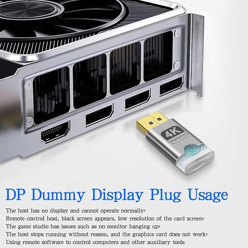 XMSJSIY 4K DP Dummy Plug DisplayPort Display EDID Emulator Headless Ghost with LED Light Virtual Display Adapter Supports 3840x2160@60Hz for Remote PC Desktop - 2PCS in Saudi Arabia