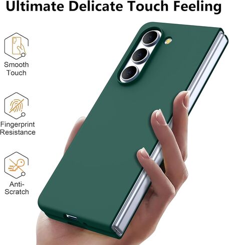 حافظة لهاتف Galaxy Z Flip 4، حافظة من البولي كربونات غير اللامعة للنساء والرجال والبنات والأولاد، حماية من السقوط، غطاء نحيف ورفيع مضاد للصدمات لهاتف Galaxy Z Flip 4، أخضر عميق 10.16 in Kuwait