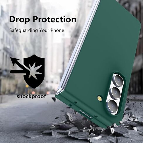 حافظة لهاتف Galaxy Z Flip 4، حافظة من البولي كربونات غير اللامعة للنساء والرجال والبنات والأولاد، حماية من السقوط، غطاء نحيف ورفيع مضاد للصدمات لهاتف Galaxy Z Flip 4، أخضر عميق 10.16 in Kuwait
