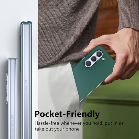 حافظة لهاتف Galaxy Z Flip 4، حافظة من البولي كربونات غير اللامعة للنساء والرجال والبنات والأولاد، حماية من السقوط، غطاء نحيف ورفيع مضاد للصدمات لهاتف Galaxy Z Flip 4، أخضر عميق 10.16 in Kuwait