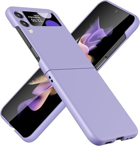 for Samsung Galaxy Z Flip3 Case with Ring,PC Hard Protective Cover,for Galaxy Z Flip3 Case Stand Function,Camera Lens Protecto,Simple Durable Slim Fit Phone Case 6.7inch Light Cyan JUS07-02 in Saudi Arabia
