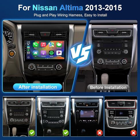 ستيريو سيارة Leadfan لنيسان ألتيما Teana 2013-2015 استبدال الراديو مع CarPlay اللاسلكي Android Auto، شاشة لمس 10.1 بوصة مدمجة في بلوتوث GPS للملاحة WiFi SWC وميكروفون كاميرا احتياطية in Kuwait