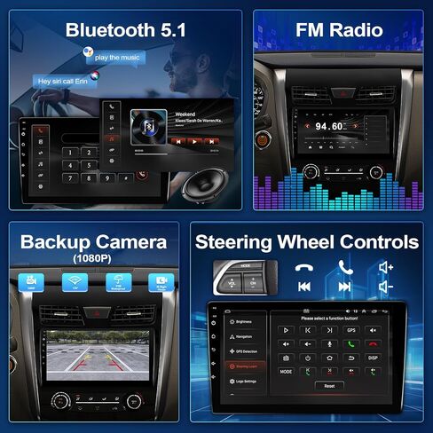 ستيريو سيارة Leadfan لنيسان ألتيما Teana 2013-2015 استبدال الراديو مع CarPlay اللاسلكي Android Auto، شاشة لمس 10.1 بوصة مدمجة في بلوتوث GPS للملاحة WiFi SWC وميكروفون كاميرا احتياطية in Kuwait