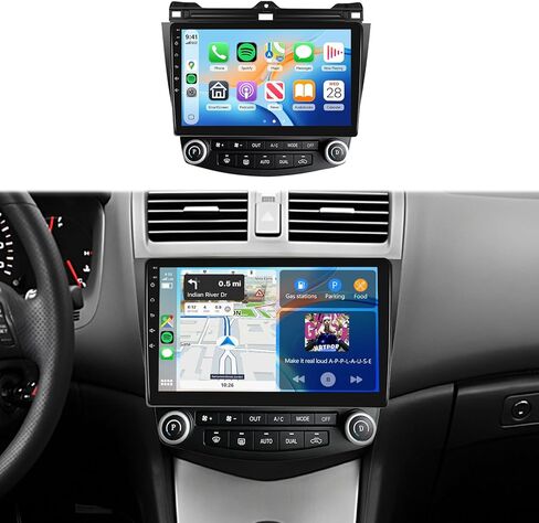for Honda Accord 7th 2003-2007 Car Stereo Radio 10.1 Inch IPS Touchscreen Wireless Carplay/Android Auto DSP WiFi GPS Android 15 FM/RDS SWC Camera 2GB+64GB in Saudi Arabia