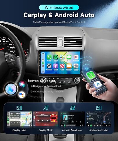 for Honda Accord 7th 2003-2007 Car Stereo Radio 10.1 Inch IPS Touchscreen Wireless Carplay/Android Auto DSP WiFi GPS Android 15 FM/RDS SWC Camera 2GB+64GB in Saudi Arabia