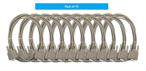 MICRO CONNECTORS 10 ft. Null Modem Serial (DB9 Female to Female) Cable Gray 10-Pack (M02-233-10P) in Saudi Arabia