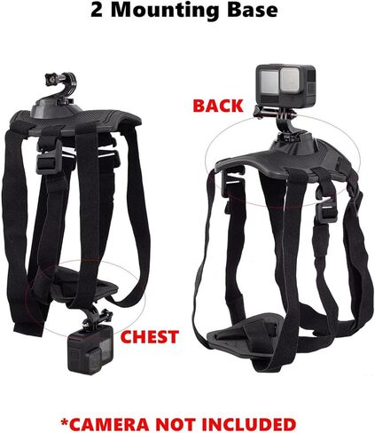 حامل لحزام الكلاب للكاميرا، سترة ناعمة قابلة للتعديل للكلاب مع قاعدتين للتصوير لـ Gopro 12 11 10 9 8 7 6 5 4 3، من أجل Osmo Action وInsta360، مناسبة للكلاب الصغيرة والمتوسطة والكبيرة in Saudi Arabia