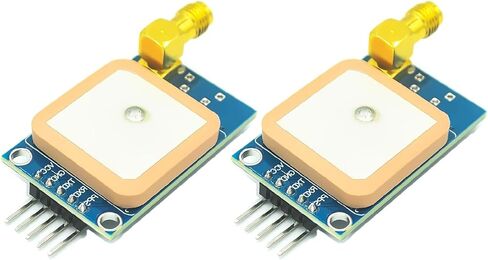 2 Packs Compatible with NEO-7M GPS Module with SMA Antenna Interface, 3.3V/5V TTL for Arduino/STM32/C51, 51 MCU Code Included (Replaces NEO-6M) in Saudi Arabia