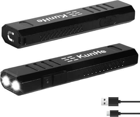 KunHe 800 لومن 1200 مللي أمبير EDC مصباح يدوي مسطح قابل لإعادة الشحن مصباح جيب صغير 5 أوضاع LED ضوء عمل مع قاعدة مغناطيسية هدايا عيد الميلاد للرجال in Kuwait
