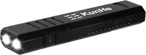 KunHe 800 لومن 1200 مللي أمبير EDC مصباح يدوي مسطح قابل لإعادة الشحن مصباح جيب صغير 5 أوضاع LED ضوء عمل مع قاعدة مغناطيسية هدايا عيد الميلاد للرجال in Kuwait