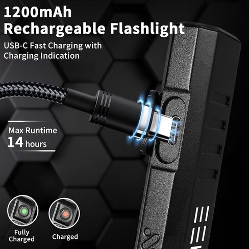 KunHe 800 لومن 1200 مللي أمبير EDC مصباح يدوي مسطح قابل لإعادة الشحن مصباح جيب صغير 5 أوضاع LED ضوء عمل مع قاعدة مغناطيسية هدايا عيد الميلاد للرجال in Kuwait